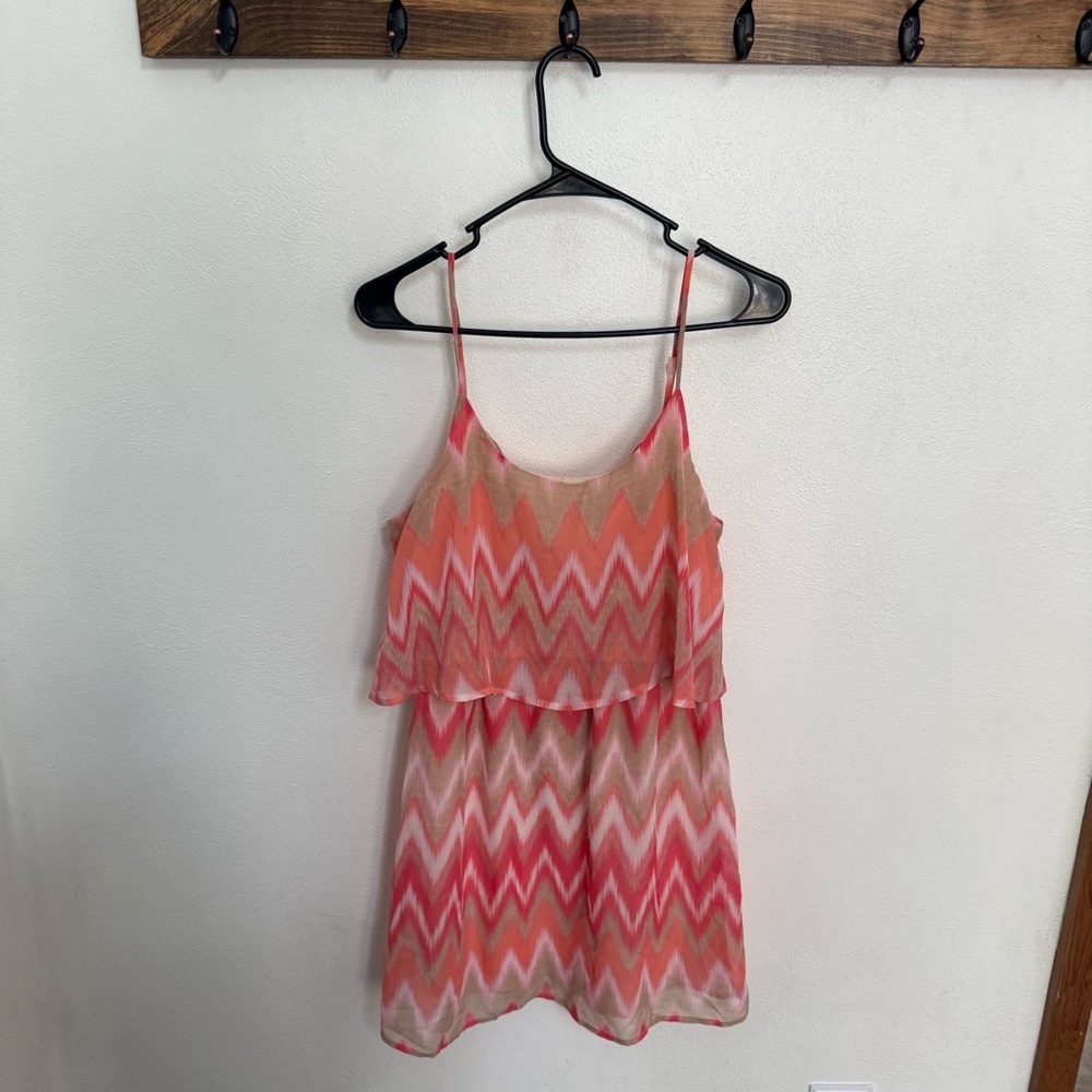 Emerald Sundae Pink Chevron Mini Dress